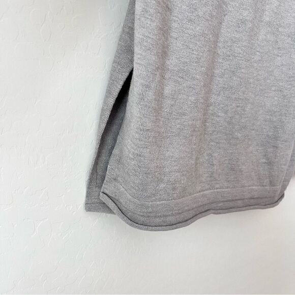 French Connection Grey Zip Long Sleeves Mock Neck Roll Hem Sweater Tunic Sz XS - Picture 6 of 8